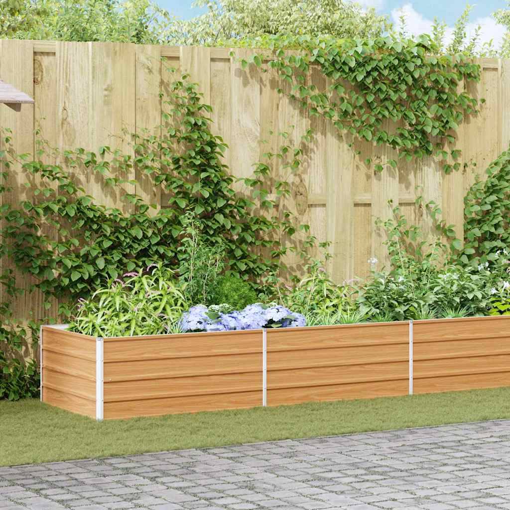 Høybed Lys Brun 600 x 80 x 45 cm Galvanisert Stål