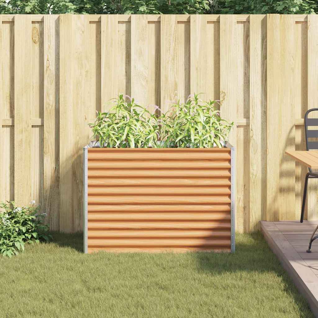 Høybed Lys Brun 98 x 50 x 68 cm Galvanisert Stål