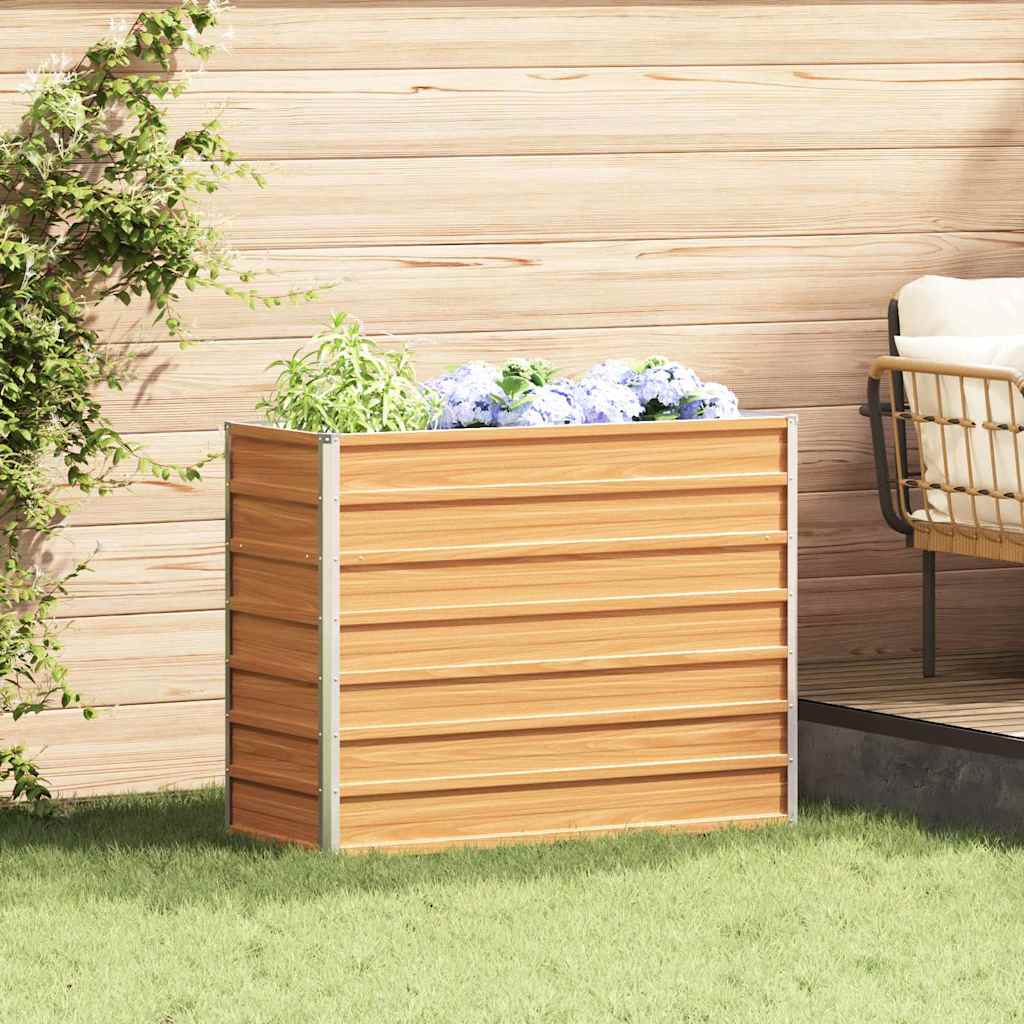 Høybed Lys Brun 100 x 40 x 77 cm Galvanisert Stål