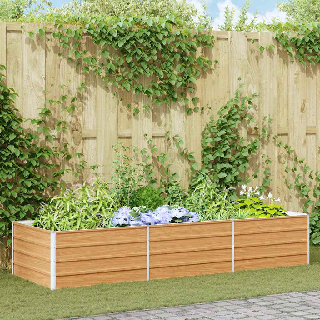 Høybed Lys Brun 240 x 80 x 45 cm Galvanisert Stål