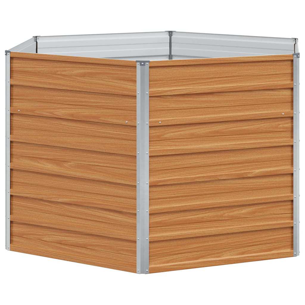 Hevet Hagebed Lys Brun 129 x 129 x 77 cm Galvanisert Stål