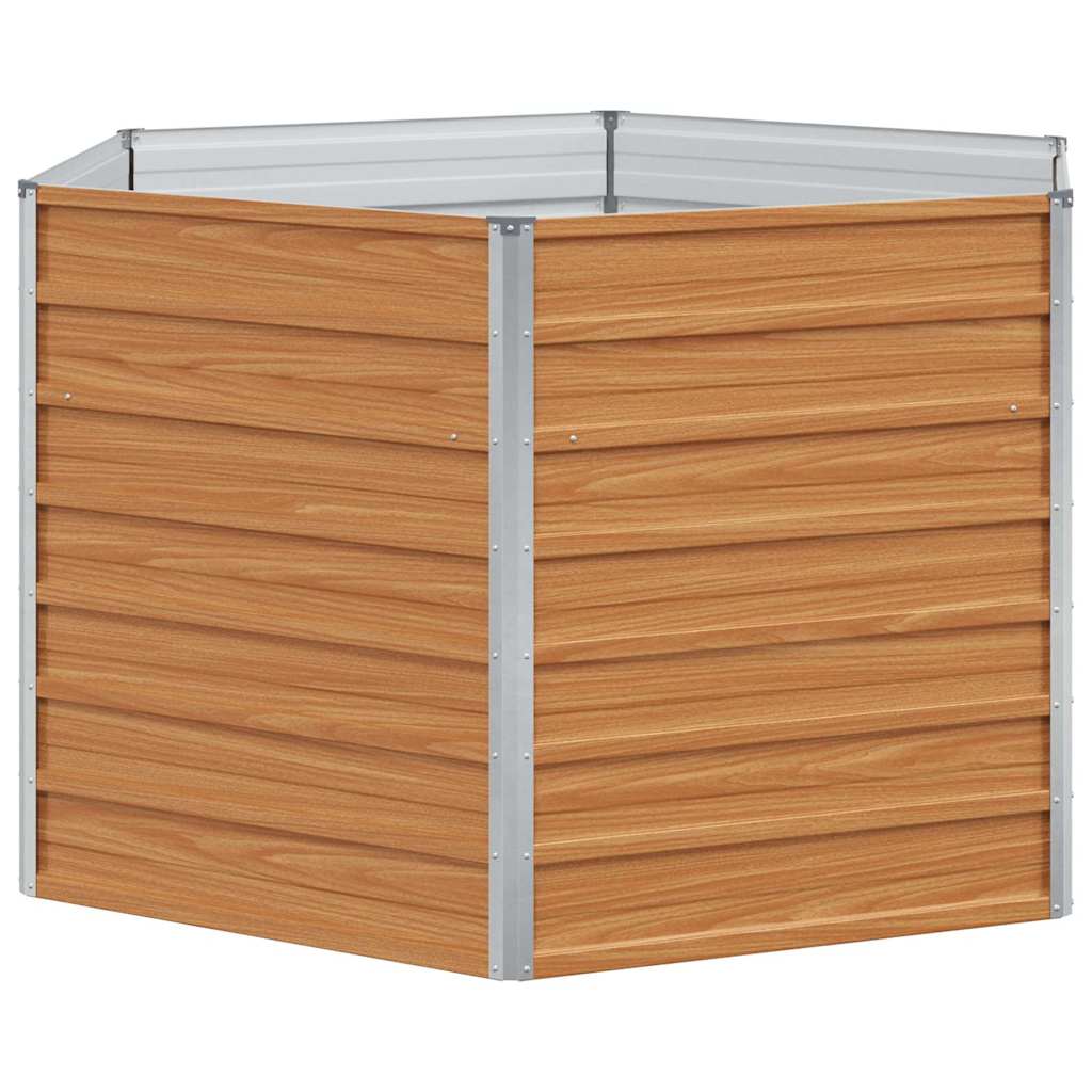 Hevet Hagebed Lys Brun 129 x 129 x 77 cm Galvanisert Stål