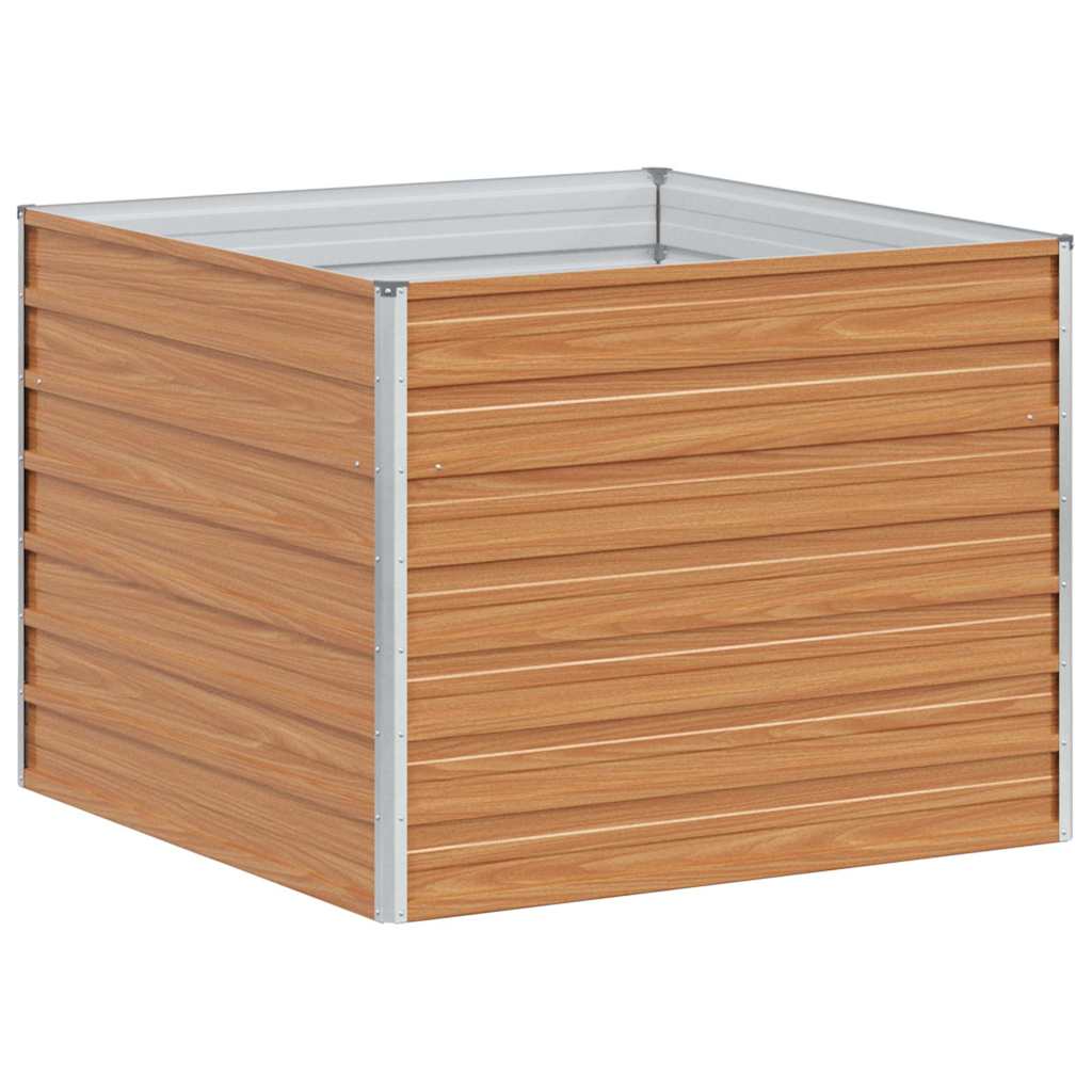 Høybed Lys Brun 100 x 100 x 77 cm Galvanisert Stål