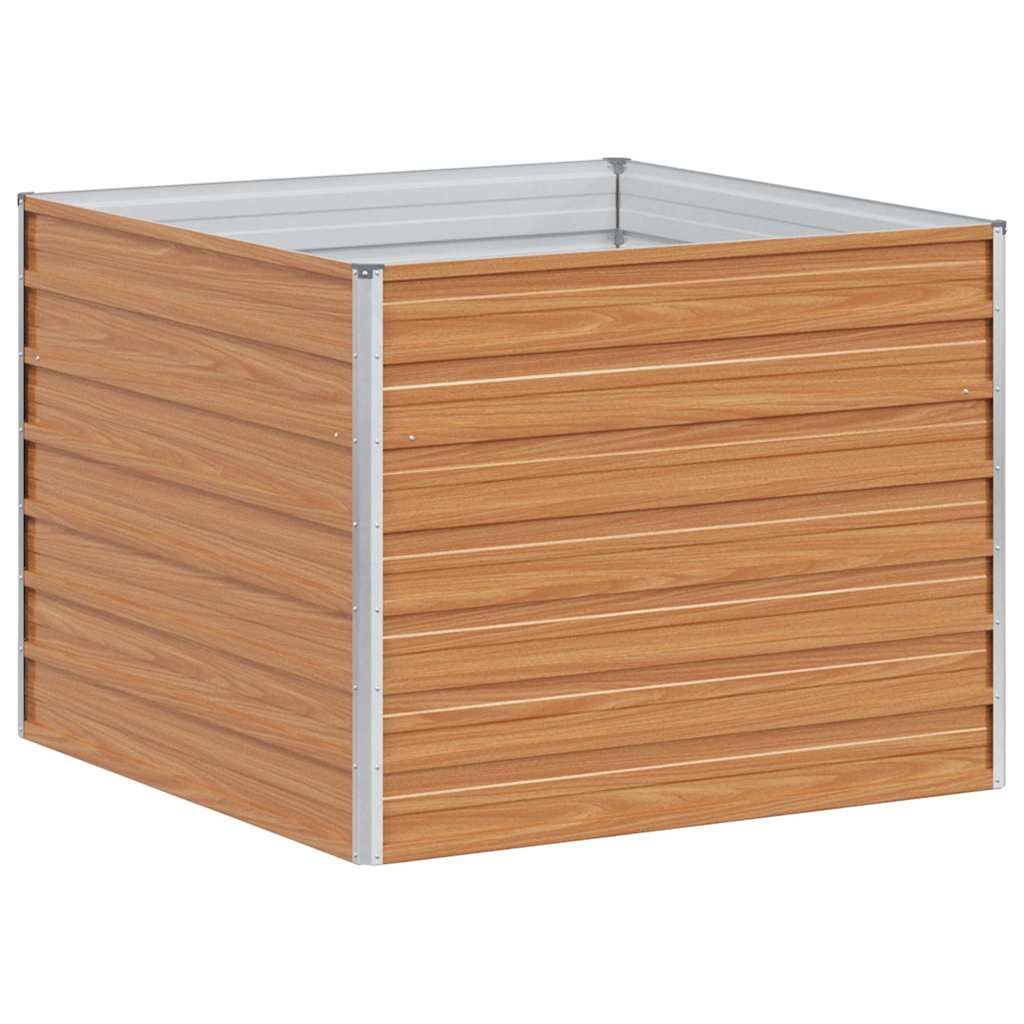 Høybed Lys Brun 100 x 100 x 77 cm Galvanisert Stål