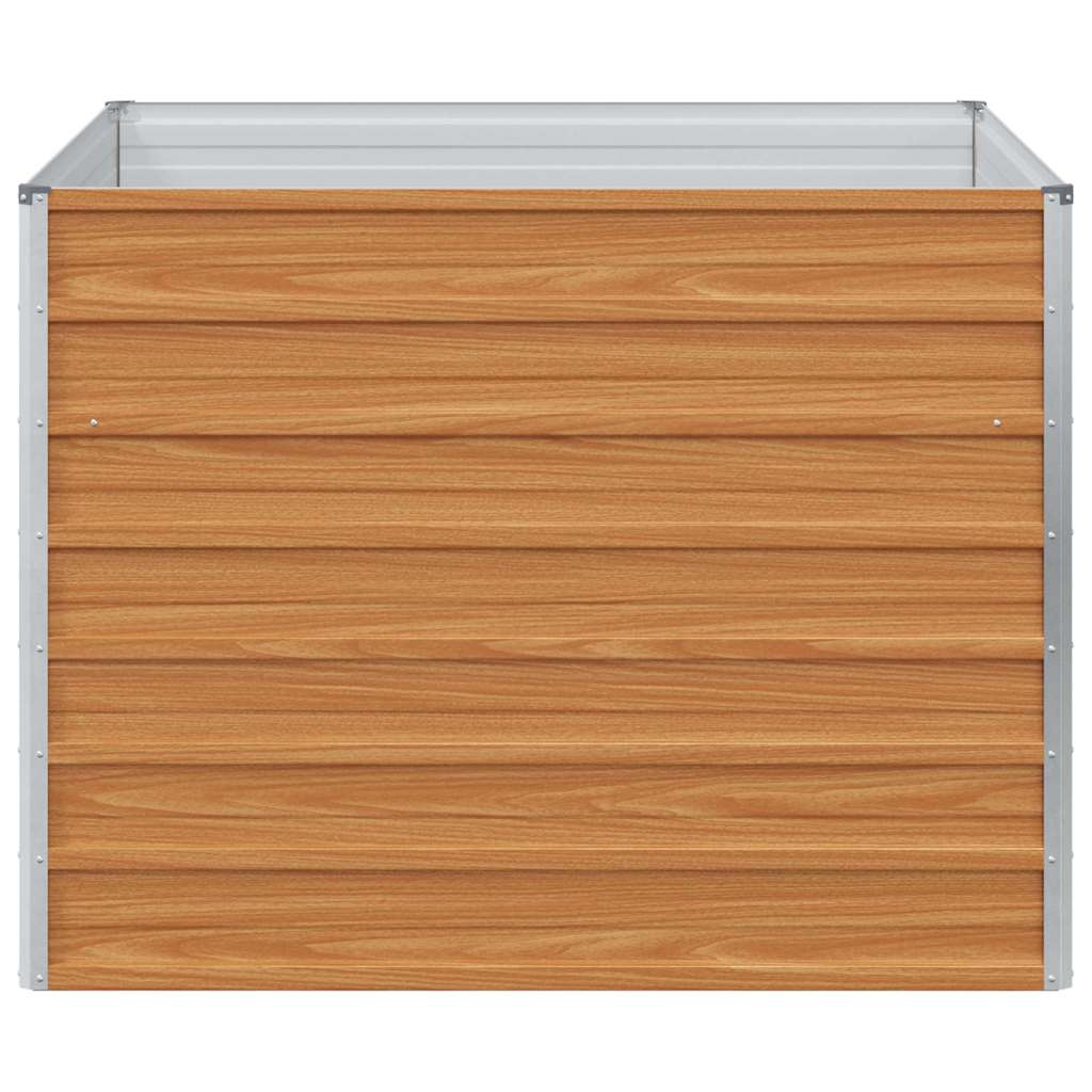 Høybed Lys Brun 100 x 100 x 77 cm Galvanisert Stål