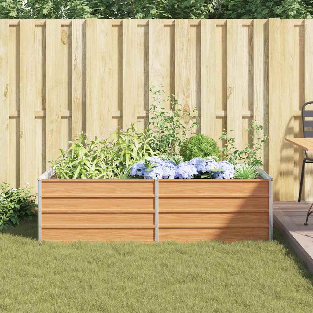 Høybed Lys Brun 160 x 80 x 45 cm Galvanisert Stål