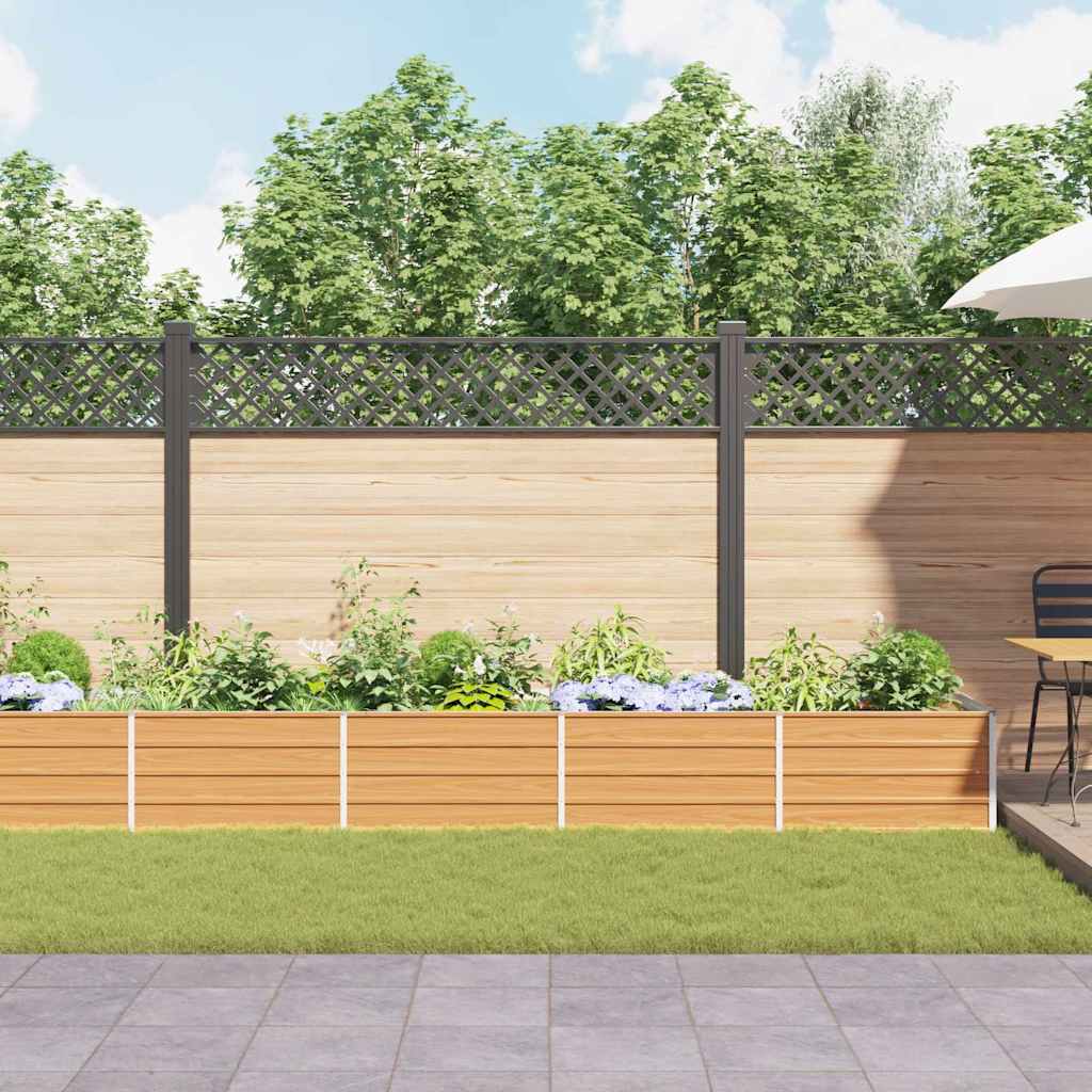 Høybed Lys Brun 480 x 80 x 45 cm Galvanisert Stål