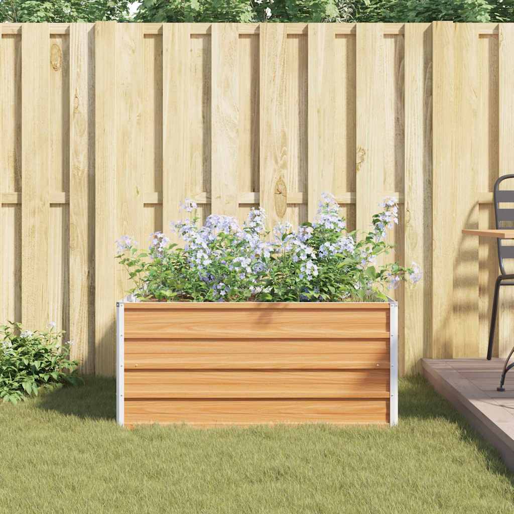 Høybed Lys Brun 100 x 100 x 45 cm Galvanisert Stål