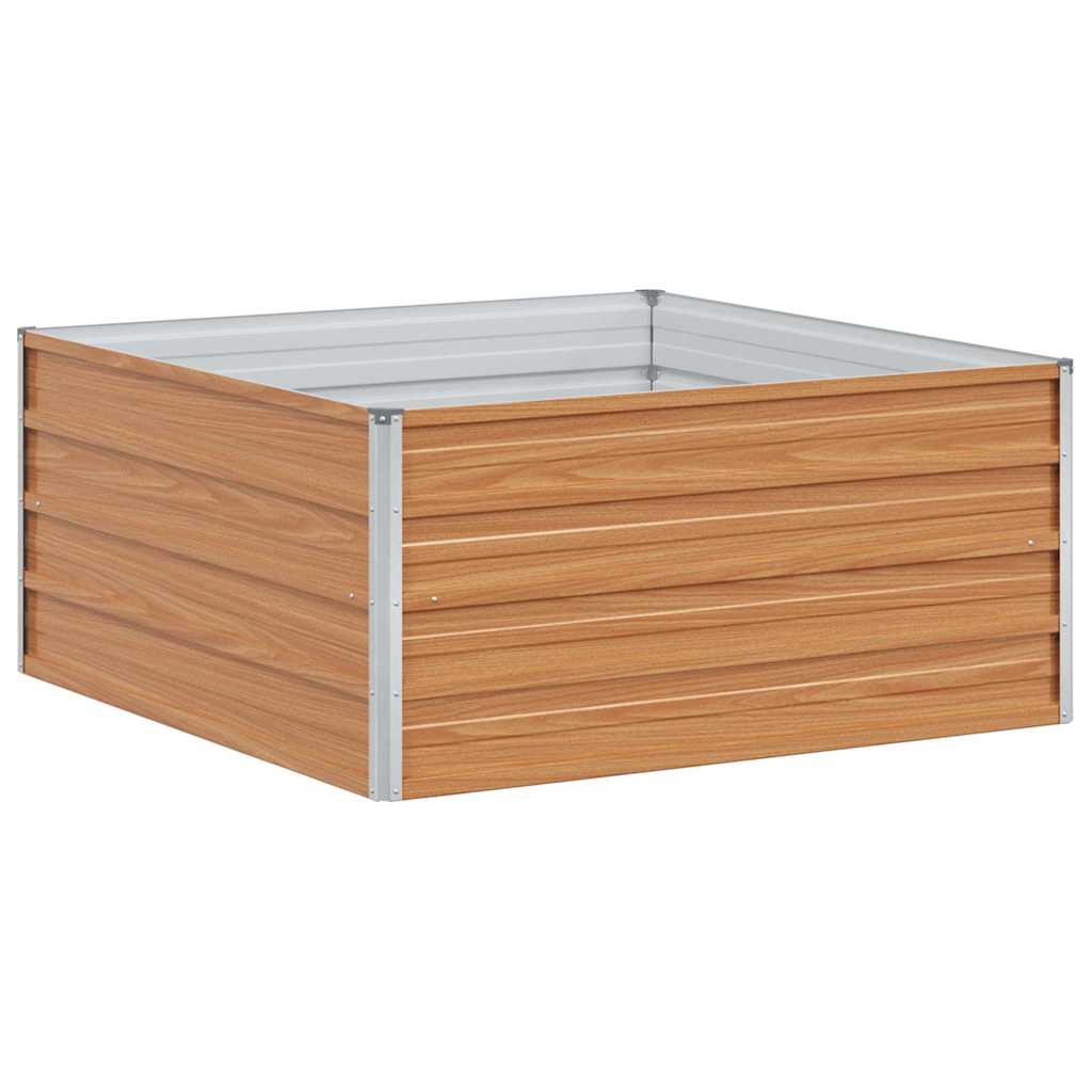 Høybed Lys Brun 100 x 100 x 45 cm Galvanisert Stål