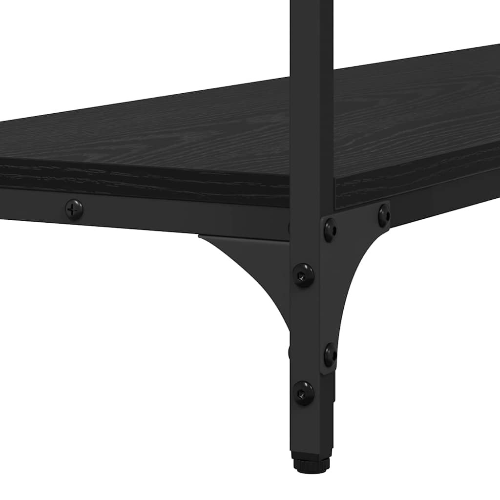 Konsollbord med hylle Svart eik 100 x 29 x 75 cm Konstruert tre