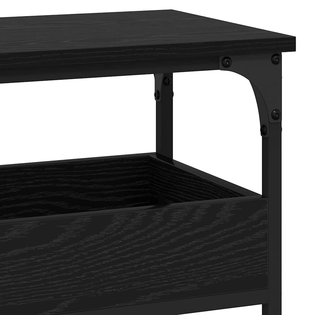 Konsollbord med hylle Svart eik 100 x 29 x 75 cm Konstruert tre