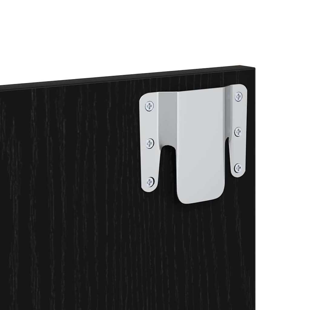 Vegghengt nattbord 2 pcs Svart Eik 48,5 x 32,5 x 80 cm