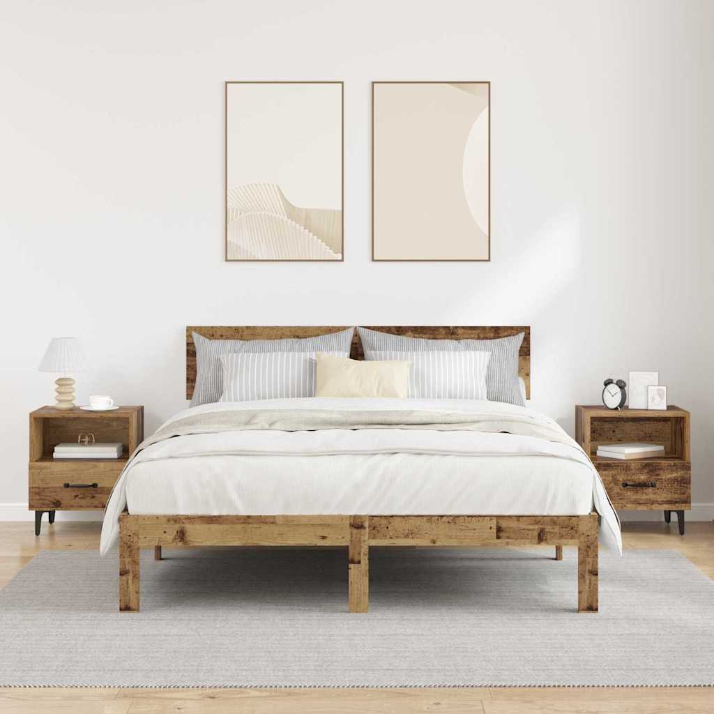 Nattbordskap 2 pcs Gammelt tre 40 x 35 x 47.5 cm Konstruert tre