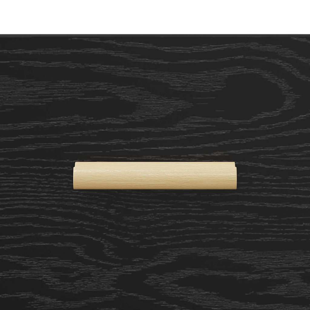 Nattbordskap med skuff Svart eik 40 x 40 x 66 cm Konstruert tre