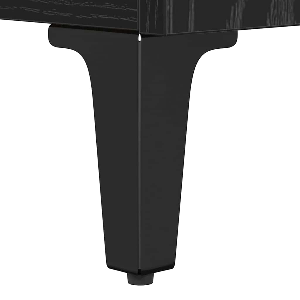 Nattbordskap med skuff Svart eik 40 x 40 x 66 cm Konstruert tre