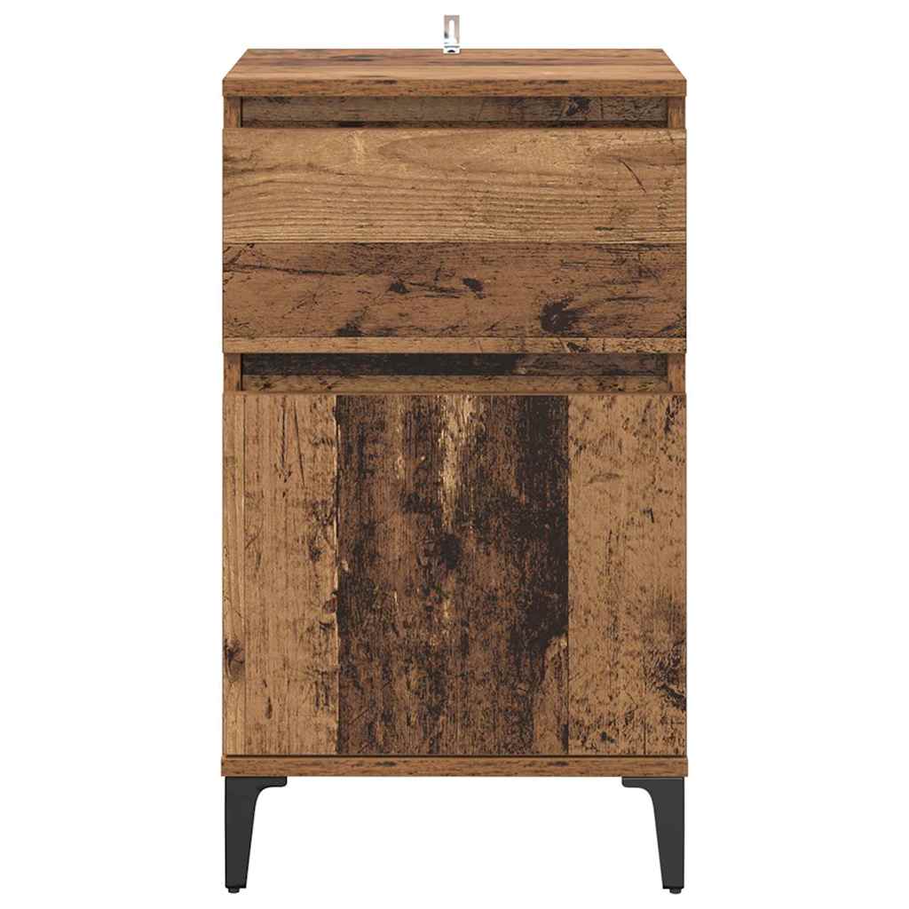 Nattbordskap 2 pcs Gammelt tre 40 x 35 x 70 cm Konstruert tre