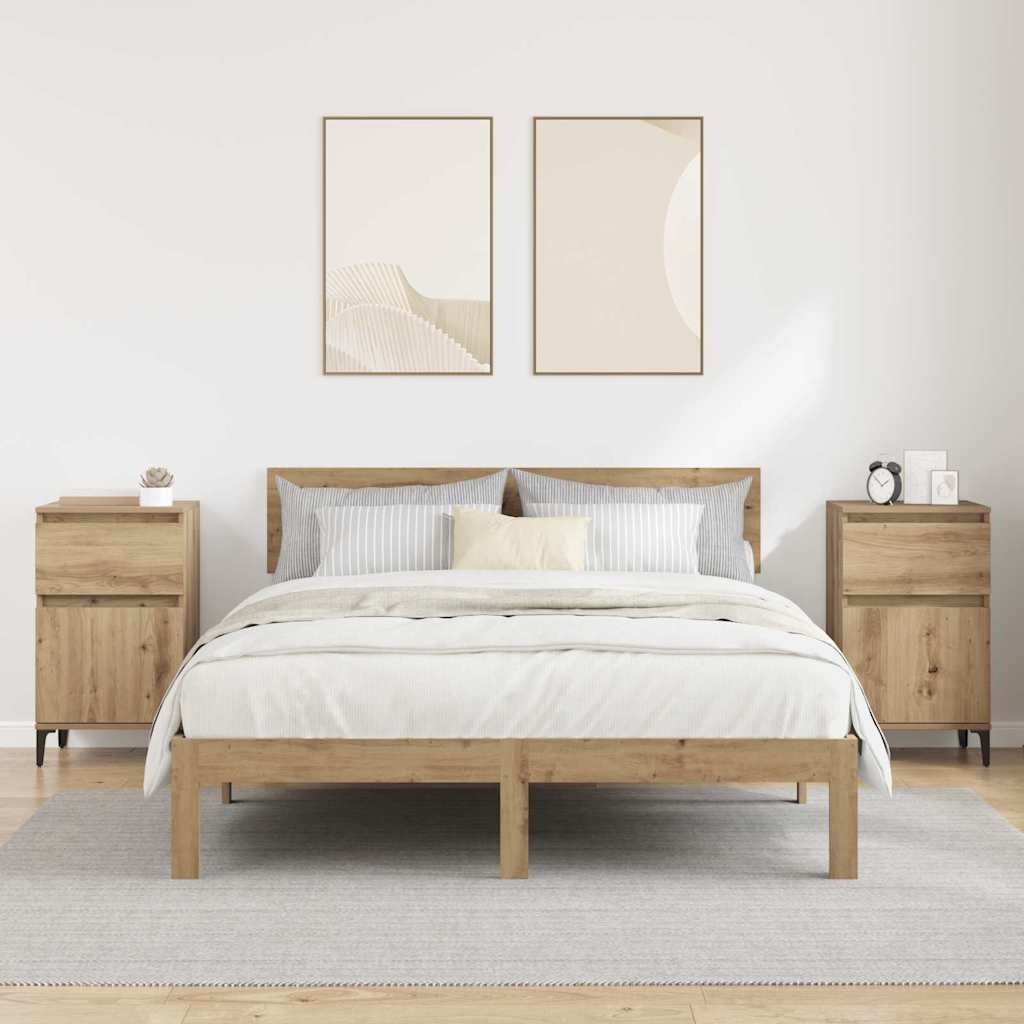 Nattbordskap 2 pcs artisan eik 40 x 35 x 70 cm Konstruert tre