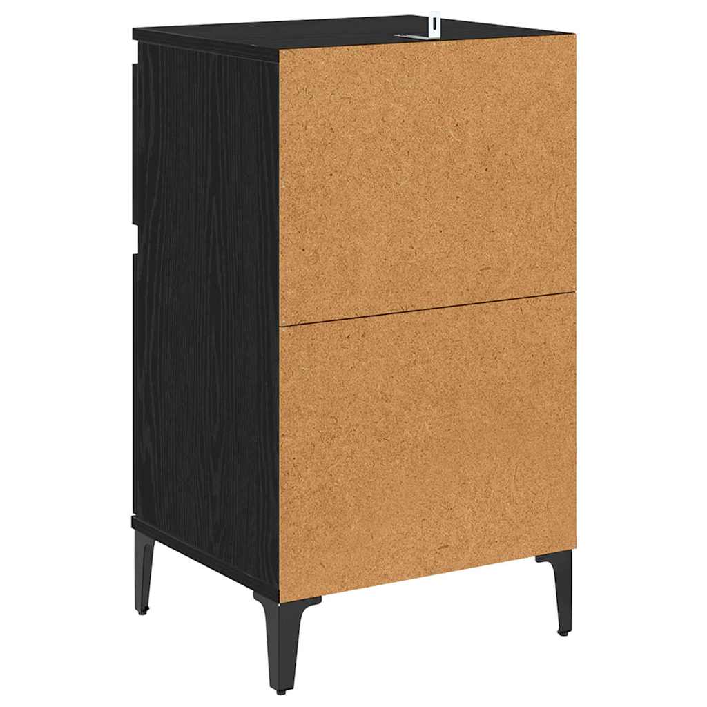 Nattbordskap 2 pcs Svart eik 40 x 35 x 70 cm Konstruert tre