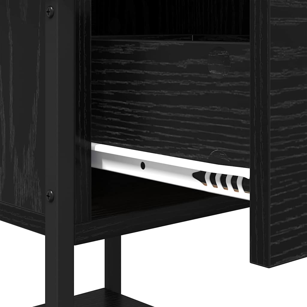 Nattbord 2 pcs Svart eik 34 x 35,5 x 45 cm Konstruert tre