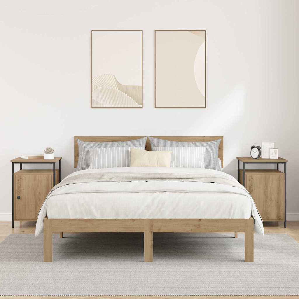 Nattbordskap 2 pcs Artisan Eik 40 x 42 x 60cm Konstruert tre