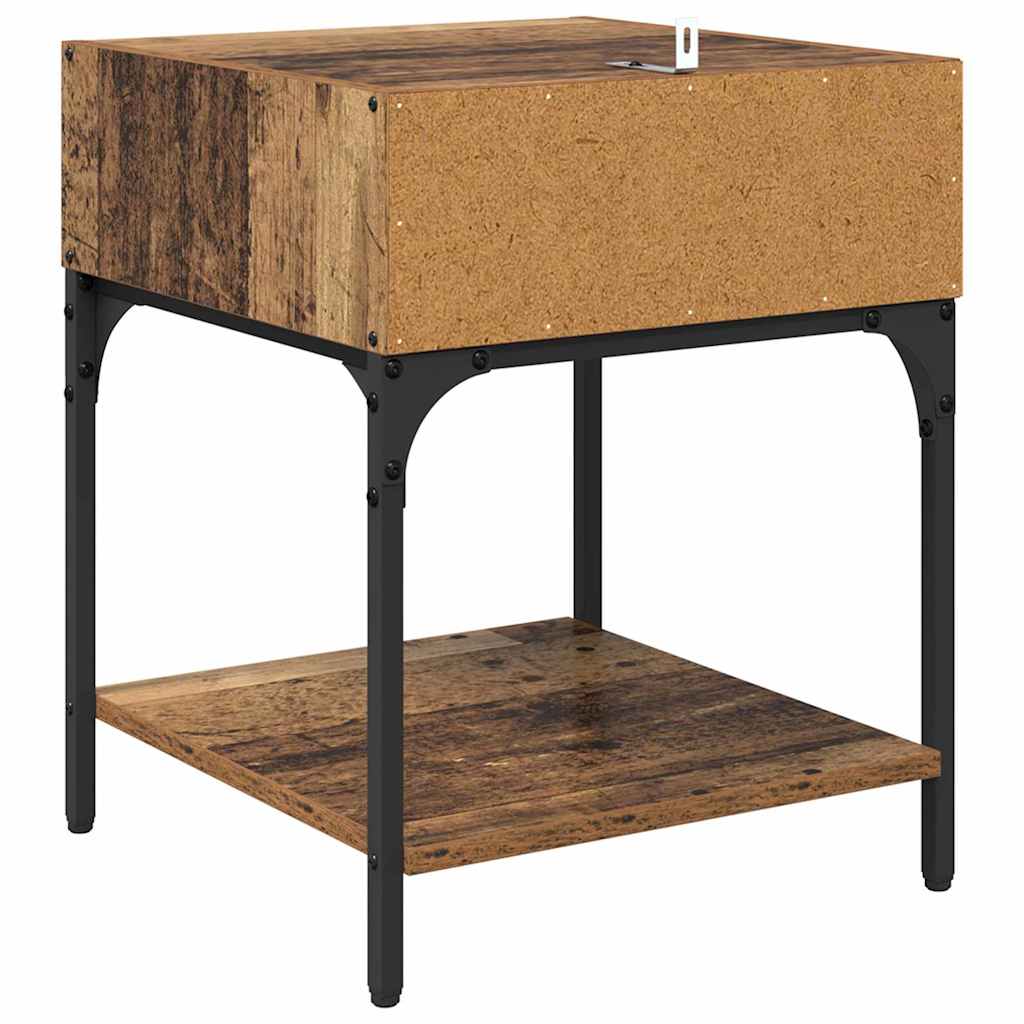 Nattbord 2 pcs Gammelt tre 40 x 40 x 50 cm Konstruert tre