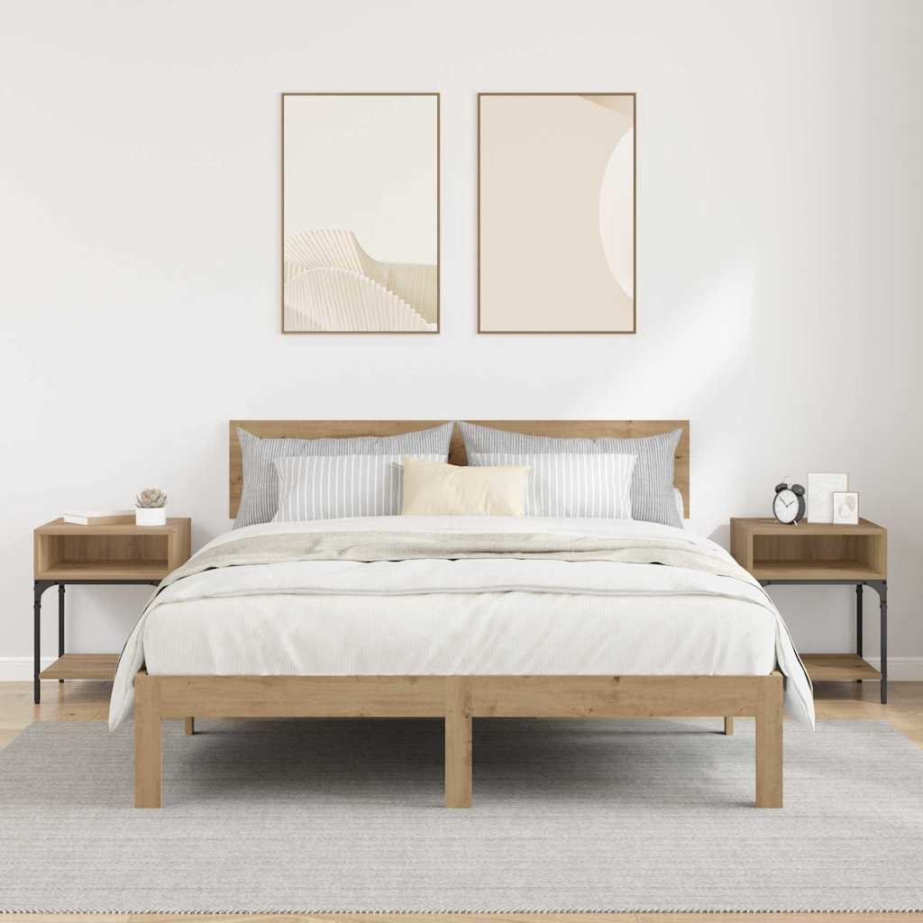 Nattbord 2 pcs artisan eik 40 x 40 x 50 cm Konstruert tre