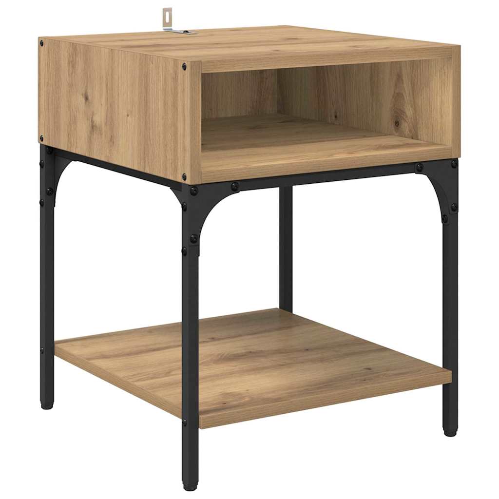 Nattbord 2 pcs artisan eik 40 x 40 x 50 cm Konstruert tre