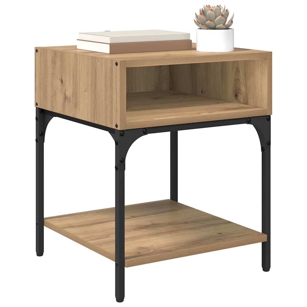 Nattbord 2 pcs artisan eik 40 x 40 x 50 cm Konstruert tre