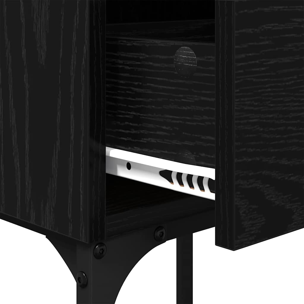 Nattbord 2 pcs Svart eik 40 x 29 x 60 cm Konstruert tre