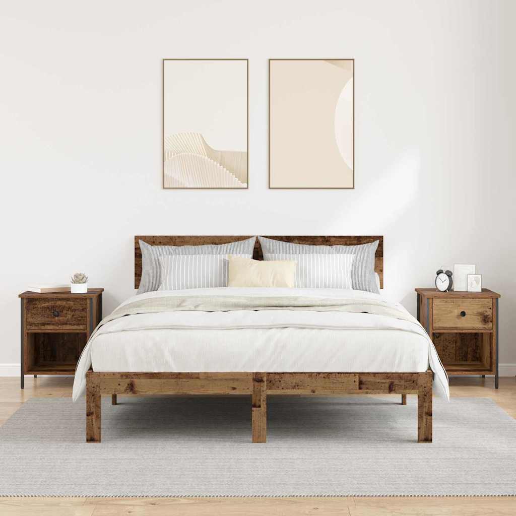 Nattbordskap 2 pcs Gammelt tre 40 x 42 x 50 cm Konstruert tre