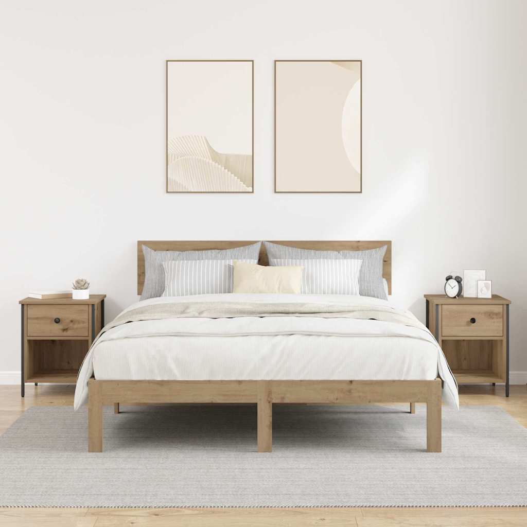 Nattbordskap 2 pcs artisan eik 40 x 42 x 50 cm Konstruert tre