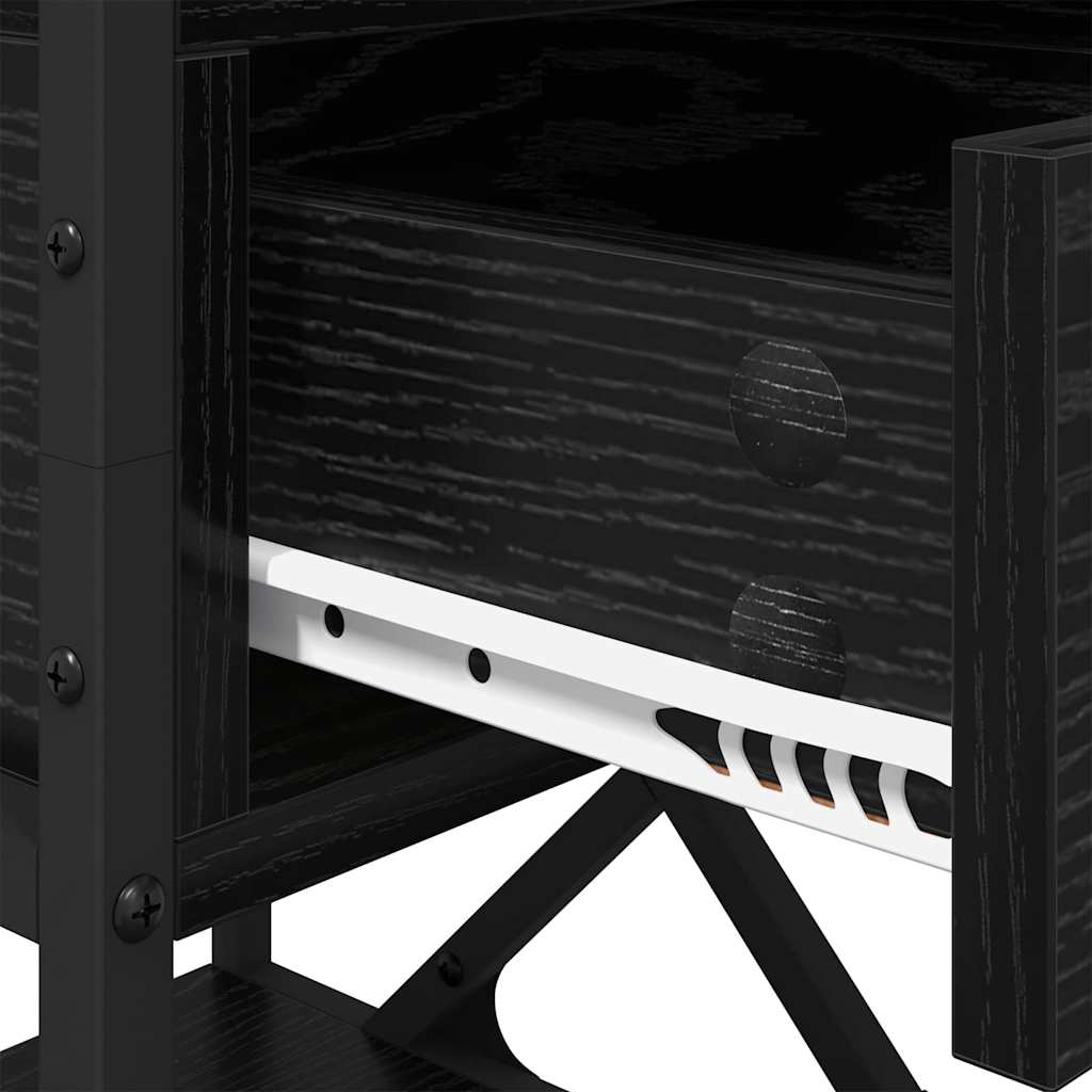 Nattbordskap 2 pcs Svart eik 40 x 42 x 55 cm Konstruert tre