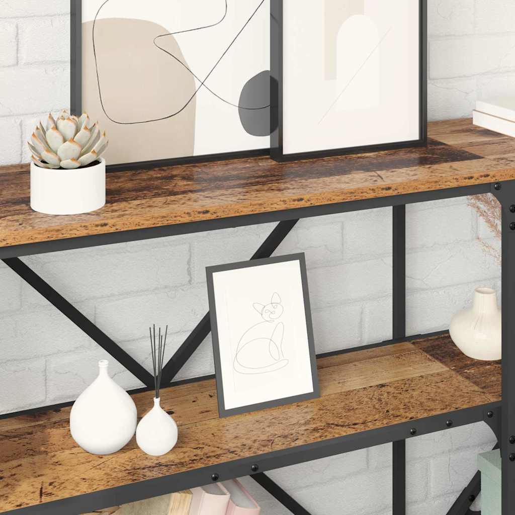 Konsollbord med hylle med lagring Gamle tre 180 x 30 x 75 cm