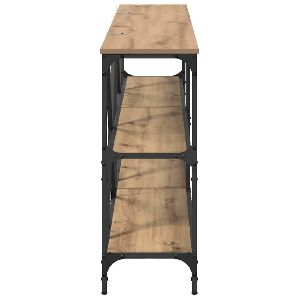 Konsollbord med hylle med lagring Artisan Eik 180 x 30 x 75 cm