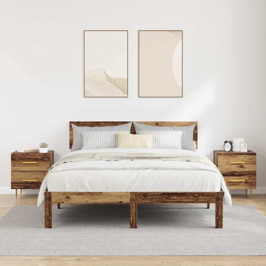 Nattbordskap 2 pcs Gamle tre 40 x 35 x 47,5 cm Konstruert tre