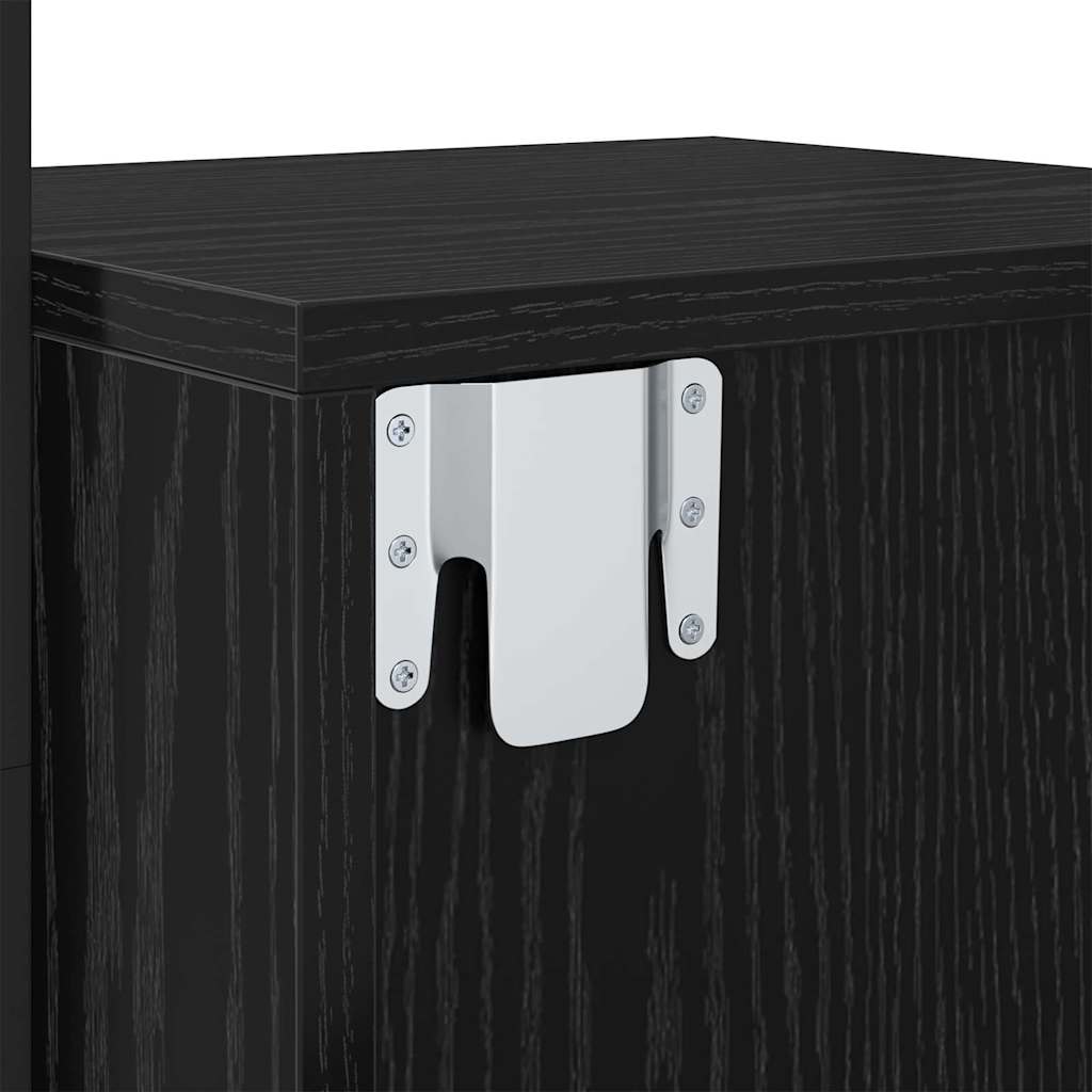 Nattbordskap med skuff Svart Eik 35 x 30 x 51 cm Konstruert tre