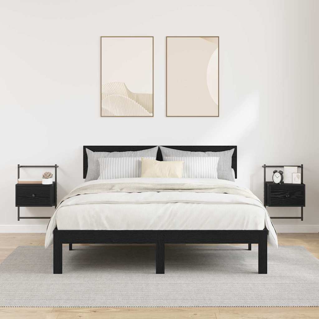 Nattbordskap 2 pcs Svart Eik 35 x 30 x 51 cm Konstruert tre