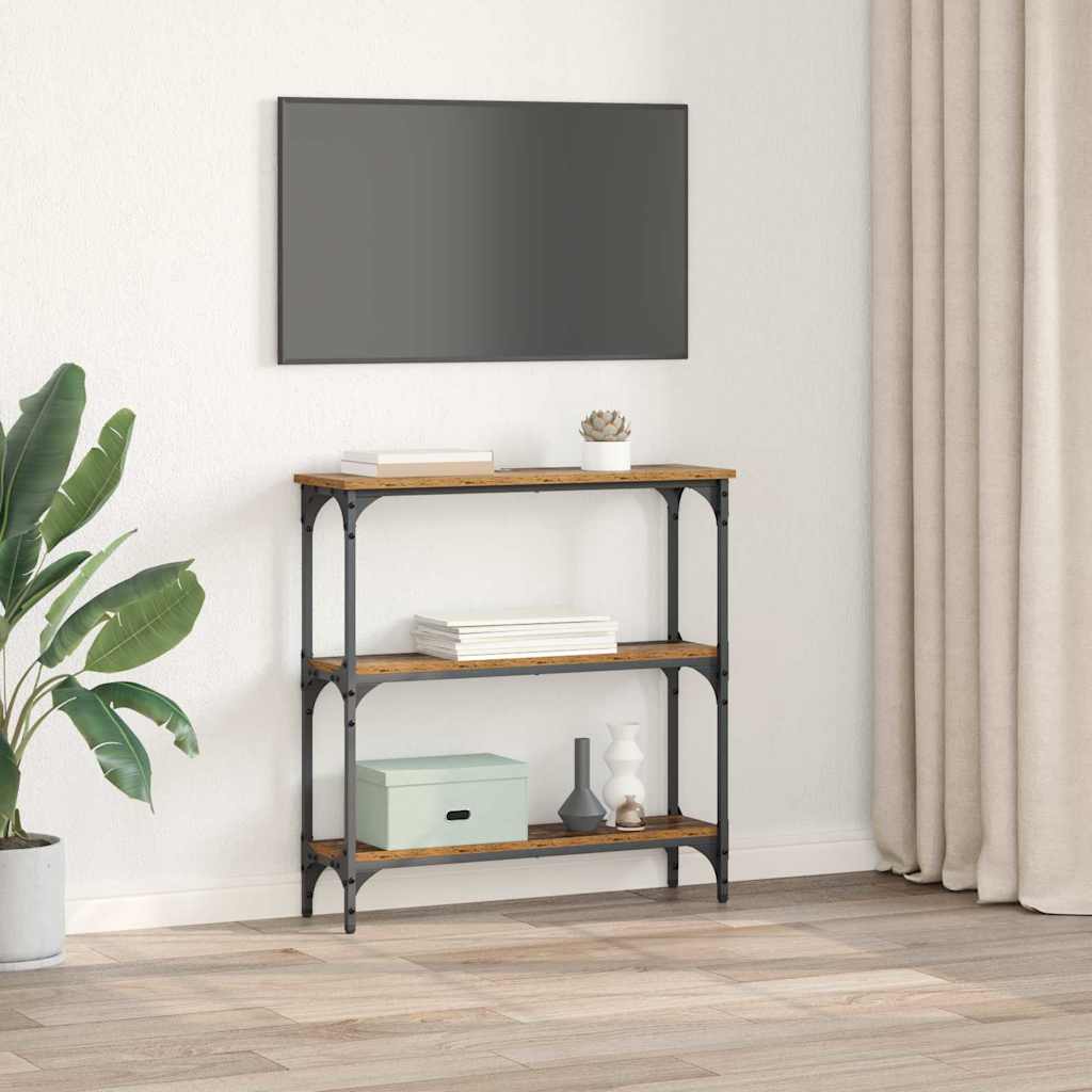 Konsollbord Gammelt tre 75 x 22.5 x 75 cm Ingeniørtre og Metall
