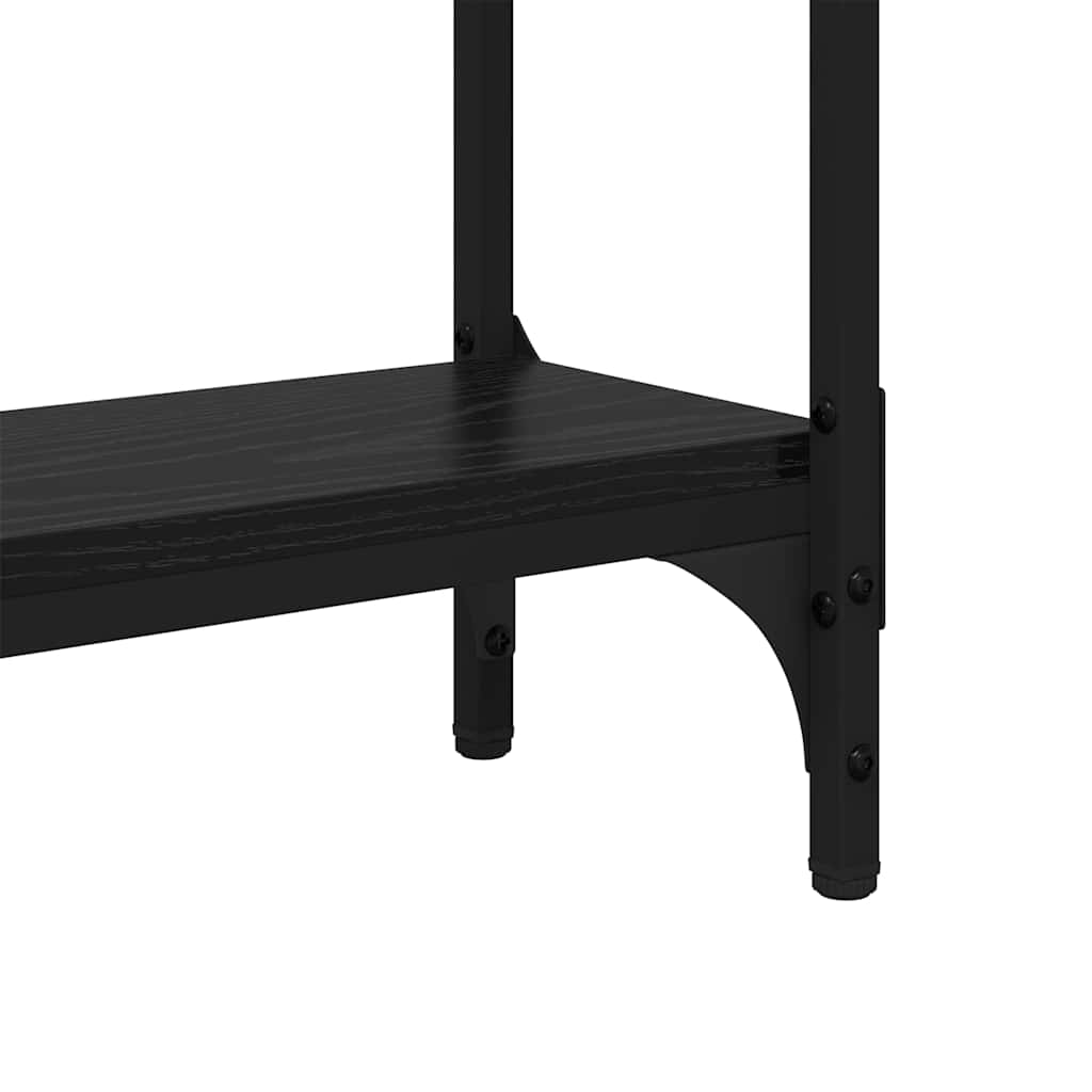 Konsollbord Svart eik 75 x 22.5 x 75 cm Ingeniørtre og Metall