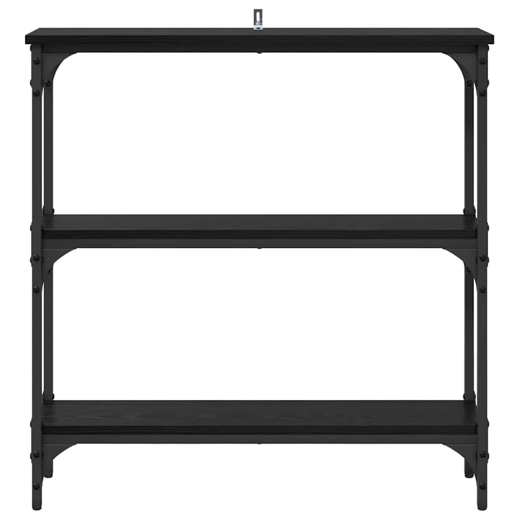Konsollbord Svart eik 75 x 22.5 x 75 cm Ingeniørtre og Metall