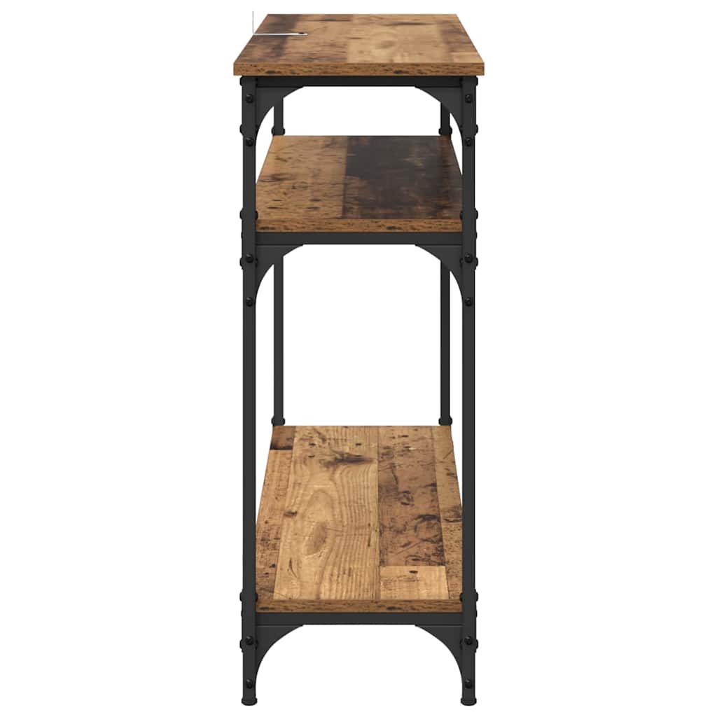 Konsollbord med hylle Gamle tre 100 x 29 x 75 cm Konstruert tre