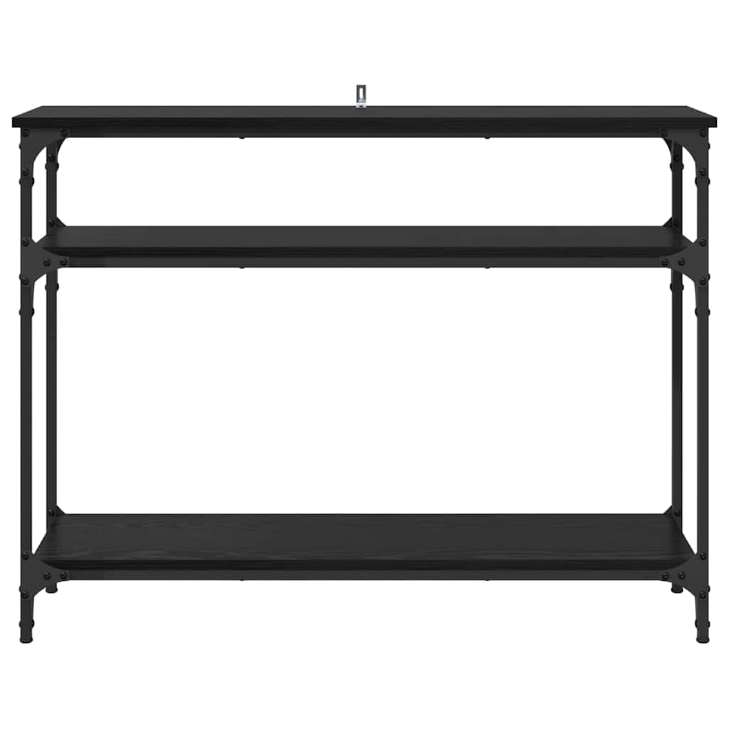 Konsollbord med hylle Svart Eik 100 x 29 x 75 cm Konstruert tre