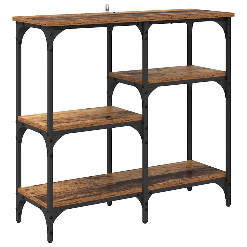 Konsollbord med hylle Gamle tre 80 x 29 x 75 cm Konstruert tre