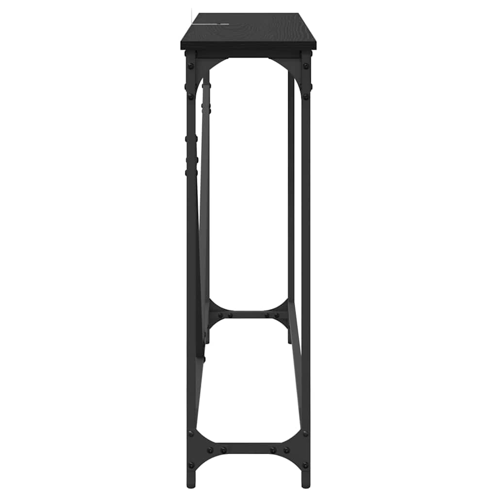 Konsollbord Svart eik 102 x 22.5 x 75 cm Konstruert tre