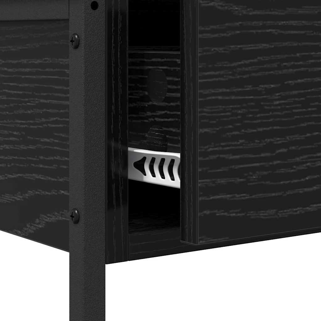 Konsollbord Svart Eik 100 x 34,5 x 75 cm Konstruert tre