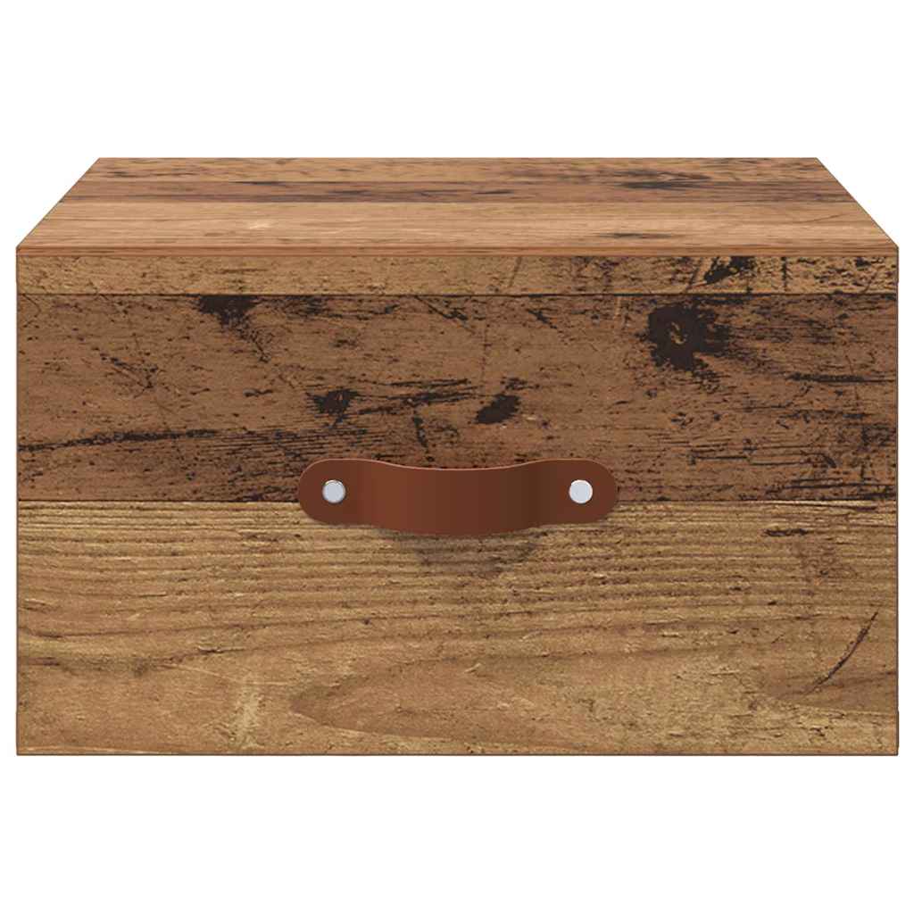 Vegghengt nattbord Gamle tre 35 x 35 x 20 cm Konstruert tre