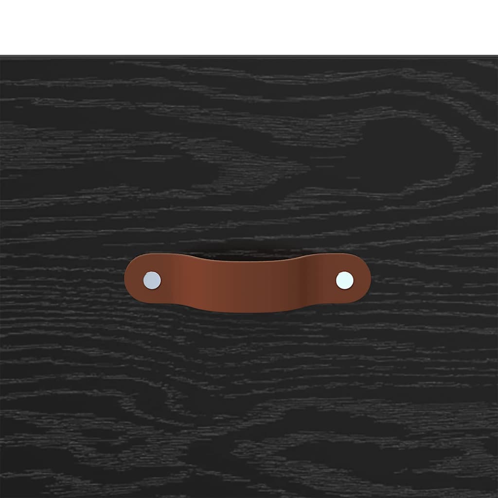 Vegghengt nattbord Svart Eik 35 x 35 x 20 cm Konstruert tre