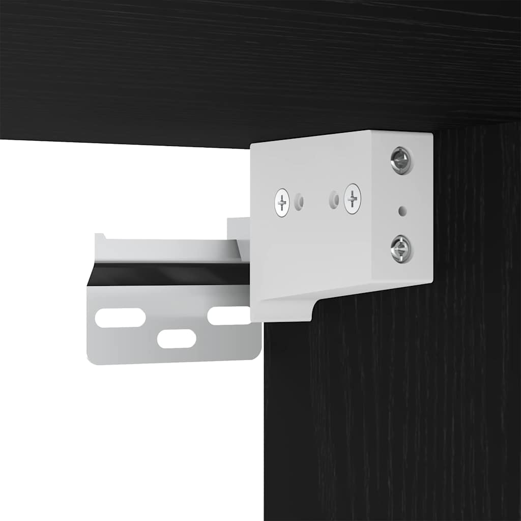 Vegghengt nattbord Svart Eik 35 x 35 x 20 cm Konstruert tre