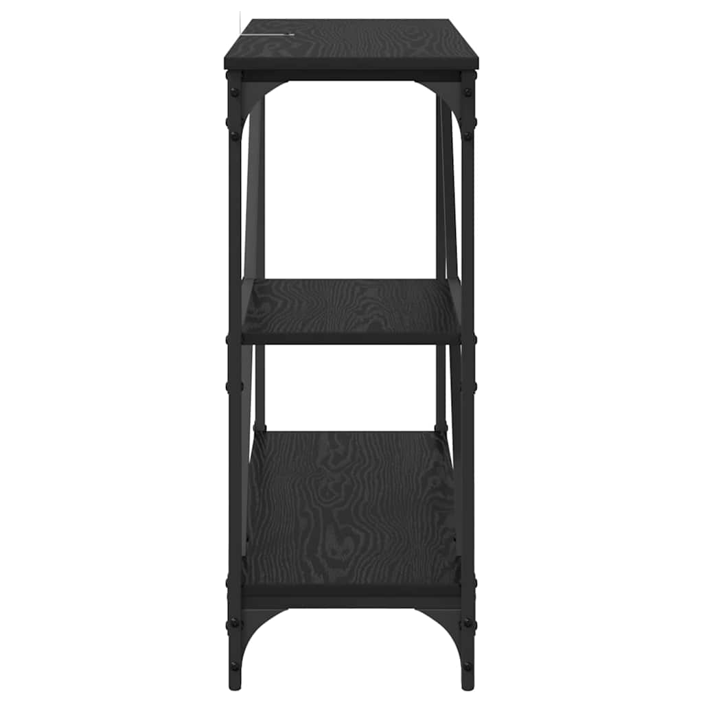 Konsollbord Svart Eik 88,5 x 30 x 75 cm Konstruert tre