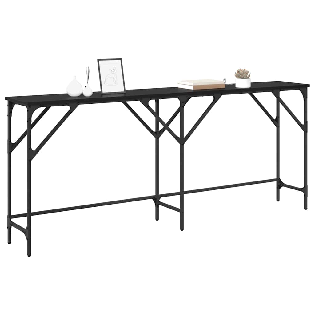 Konsollbord Svart eik 180 x 29 x 75 cm Konstruert tre